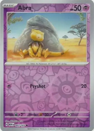 151 Set Abra #63/165 reverse holo